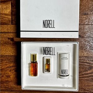 Norell ~Vintage~ 3 Eau Da Toilette Splash Perfumes & Bath Powder Set ~ New W/Box